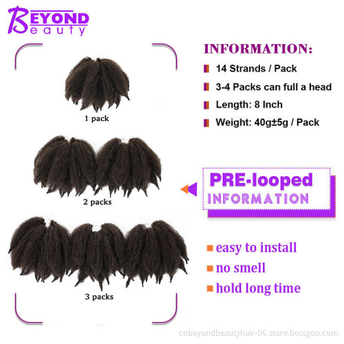 soft pure hot selling marley hair afro kinky bulk synthetic twist crochet braiding hair for women